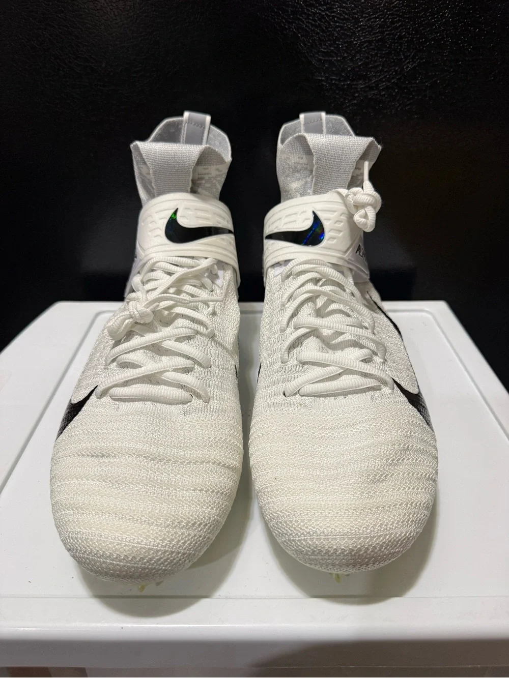Nike Alpha Menace Elite 2 White Football Cleats Men's Size 11.5 WIDE BV3298-100